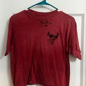 Red Skull Graphic Crop Top